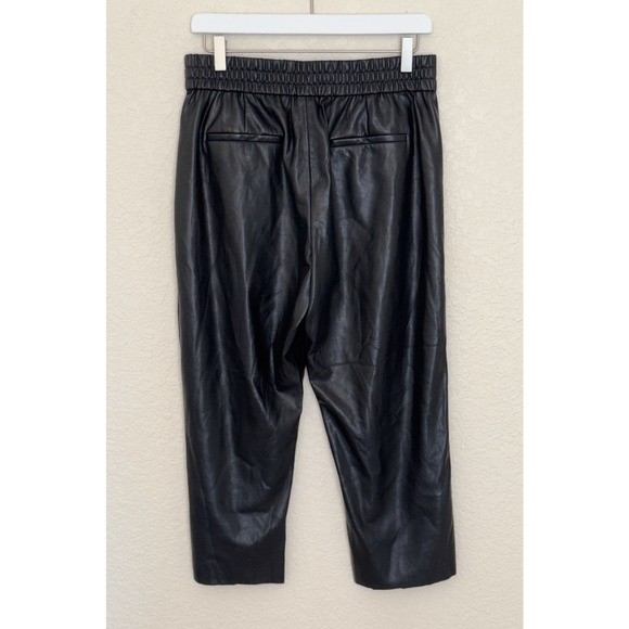 Alice + Olivia Women's Faux Leather Pants Black Medium Moto Chic Biker Girl Edgy - Picture 3 of 14